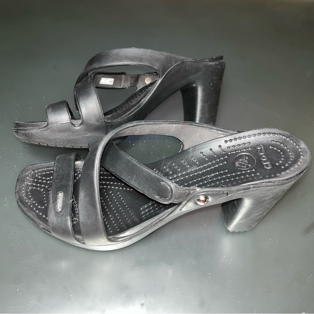 CROCS Black Heeled Sandals